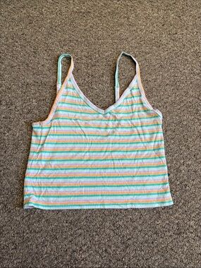 Striped Pastel V-Neck Cami Tank Top - Women